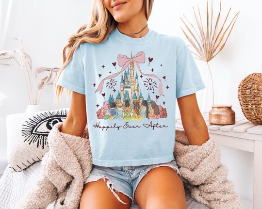 Discover Disney World Princess Boxy Tee - Vintage Comfort Colors, Princess Coquette Shirt, Magical Kingdom
