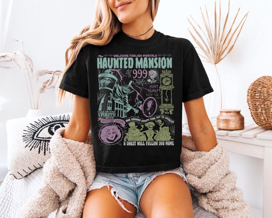 Disney World Haunted Mansion Women's Boxy T-Shirt - Vintage Comfort Colors Disneyland Ghost Tee
