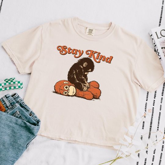 Discover Comfort Colors Women's Boxy Tee Punch Monkey Stay Kind Shirt