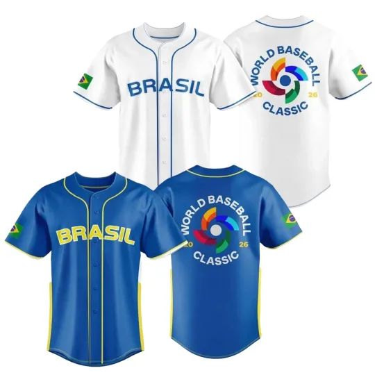 Discover Brasil Team 2026 World Baseball Classic Jersey Shirt Print For Fan XS-5XL