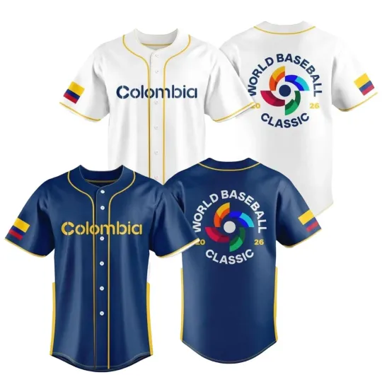Discover Colombia Team 2026 World Baseball Classic Jersey Shirt Print For Fan Gear XS-5XL