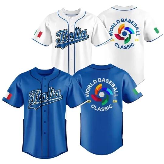 Discover Italia Team 2026 World Baseball Classic Jersey Shirt Print For Fan XS-5XL