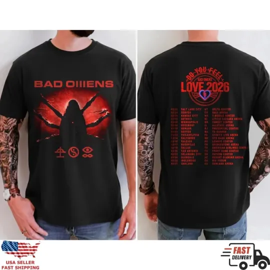 Discover Bad Omens Love 2026 Tour Double Sided T-Shirt