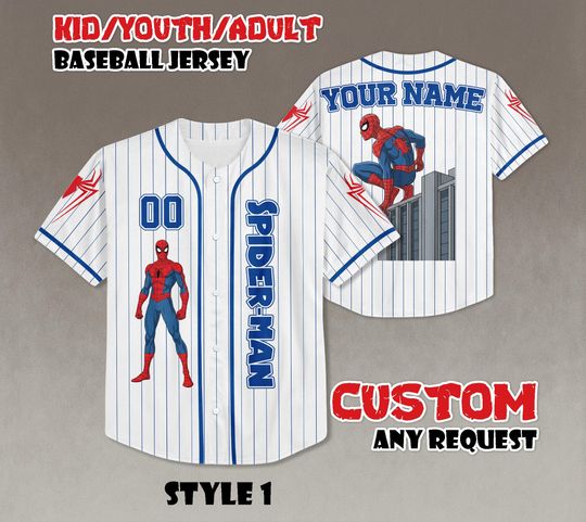 Discover Custom Amazing Spider-Man Baseball Jersey, Personalized Spider-Man Jersey Shirt, Gift For Disney Fans, Family Matching Outfits