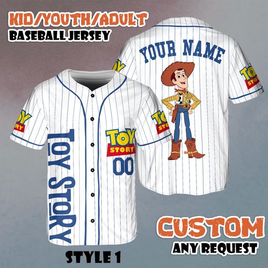 Discover Custom Disney Toy Story Woody Baseball Jersey, Disney Pixar Shirt, Disney Toy Story Family Outfit, Toy Story Characters Jersey