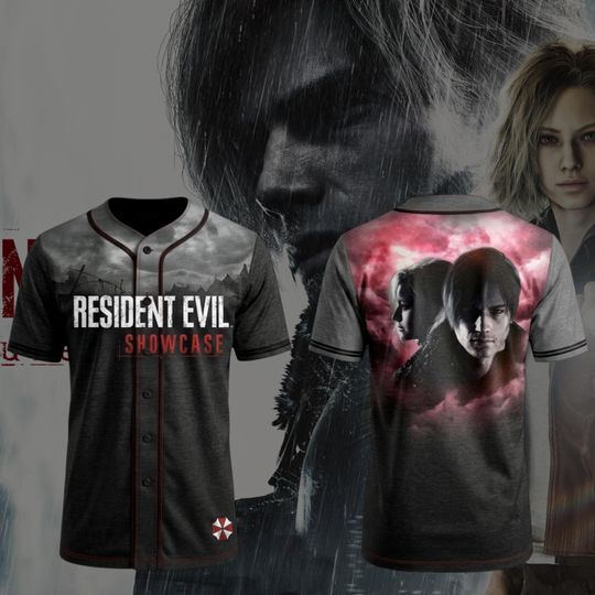 Discover Distressed Survival Horror Baseball Jersey, Vintage Retro Game Graphic Jersey, Gamer Gift Idea