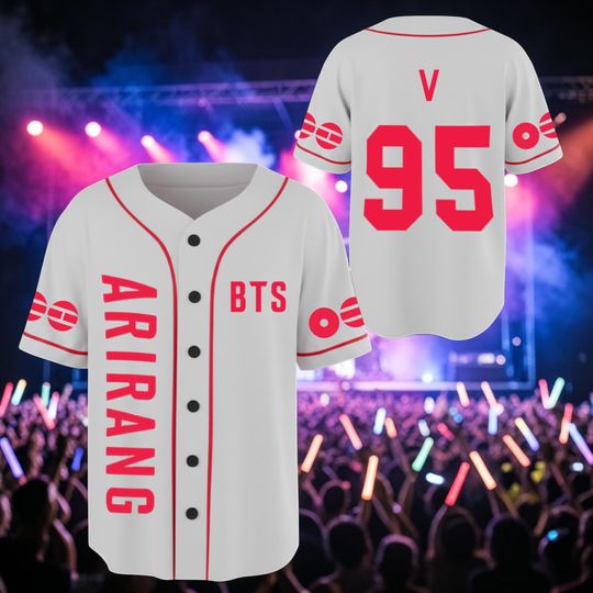 Discover Arirang World Tour BTS White Baseball Jersey , Kpop Merch, Concert Tour Merch, BTS Army Merch Arirang Tour, Concert Oufit, BTS Army Outfit