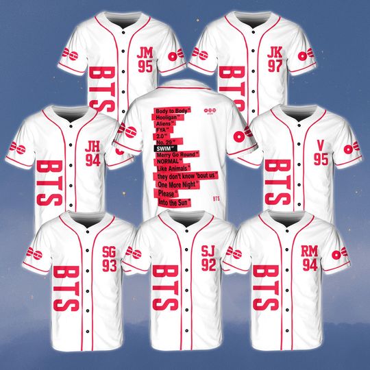 Discover Arirang Tracklist Jersey, Kpop 2026 Worldtour Tracklist Baseball Jersey, 7 Members Name Shirt, Fan Lovers Kpop Fan Gift, Tour Idol Jersey