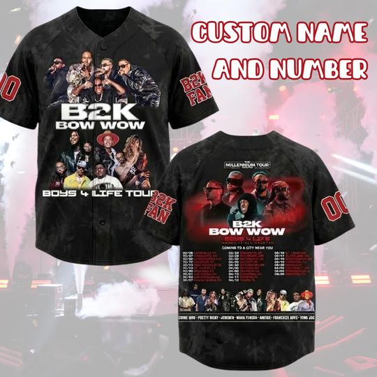 Discover Music Fan Boys4Life Tour Jersey Inspired, B2K BowWow Fan Baseball Jersey Fan Gift, B2K Concert 2026 Outfit