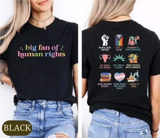Discover Big Fan of Human Rights T-Shirt, Equality Social Justice Tee