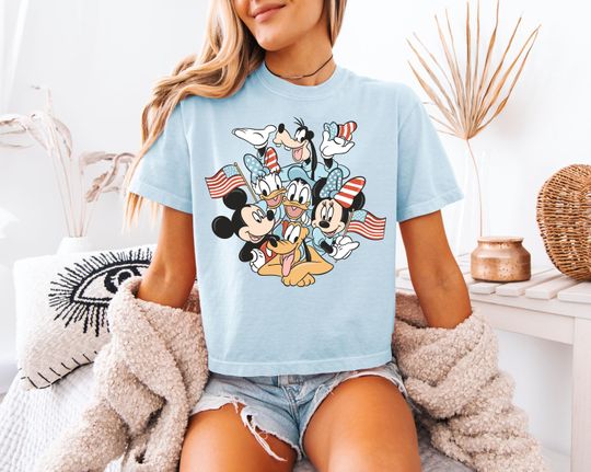 Discover Disney 4th of July T-Shirt - Vintage Comfort Colors Boxy Tee - Epcot Mickey and Donald Independence Day
