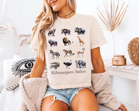 Discover Disney World Animal Kingdom Kilimanjaro Safari Boxy Tee - Vintage Disney Yeti Comfort Colors T-Shirt