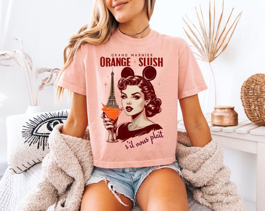 Discover Disney Grand Marnier Orange Slush Boxy T-Shirt - Epcot Vintage Comfort Colors - Drinking Around the World Women’s Tee