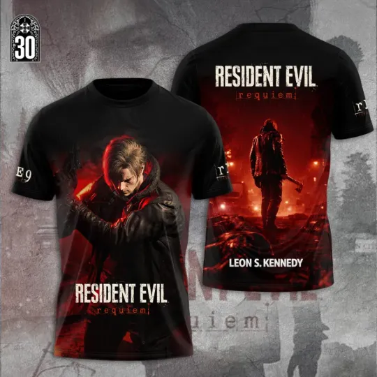Discover Resident Evil Requiem x Leon Scott Kennedy T-Shirt