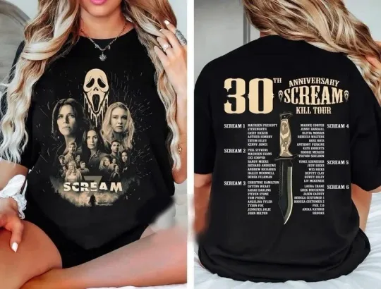 Discover Scream 7 Kill Tour 2 Sided Shirt, 30th Anniversary Scream Kill Tour 2026 Tee