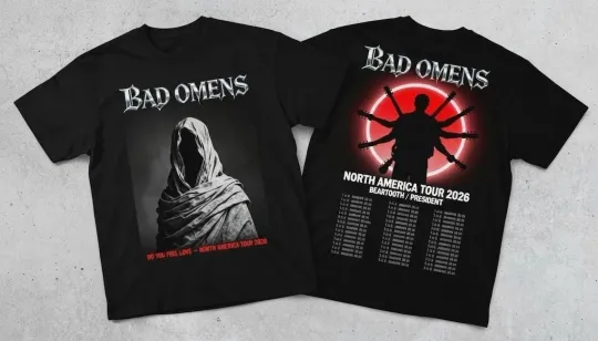 Discover Bad Omens Band , Do You Feel Love 2026 Tour T-Shirt Unisex T-shirt