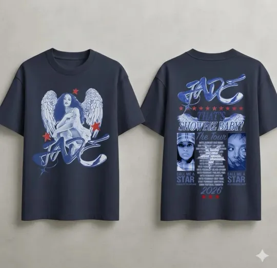 Discover Jade Inspired 2026 Concert Shirt, Showbiz Baby Pop Tour Style Navy T-Shirt S-3XL