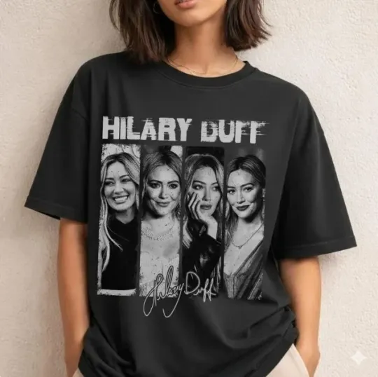 Discover Hilary Duff Shirt, Vintage 90s Bootleg Shirt, Hilary Duff Lucky Me Tour 2026 Tee