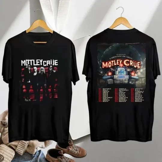 Discover Motley Crue Carnival of Sins Shirt, Motley Crue Tour 2026 Unisex T-Shirt