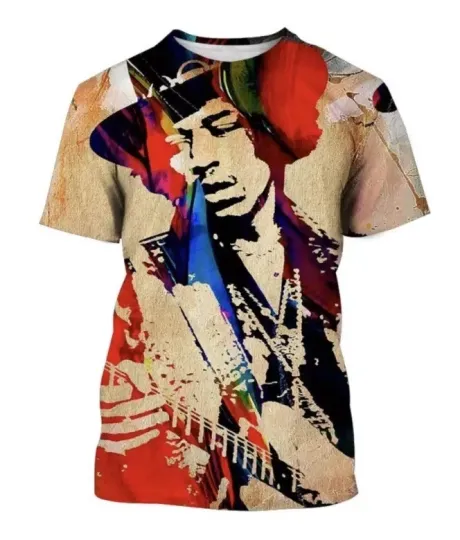 Jimi Hendrix 3D All-Over Print T-Shirt