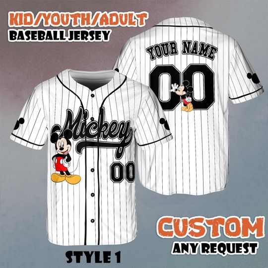 Discover Custom Mickey Mouse Baseball Jersey, Disneyland Team Outfit
