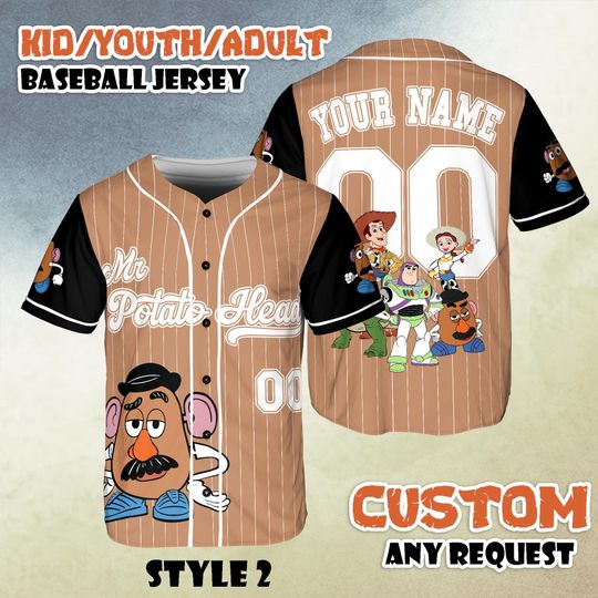 Discover Custom Toy Story Potato Head Baseball Jersey, Personalized Family Outfit