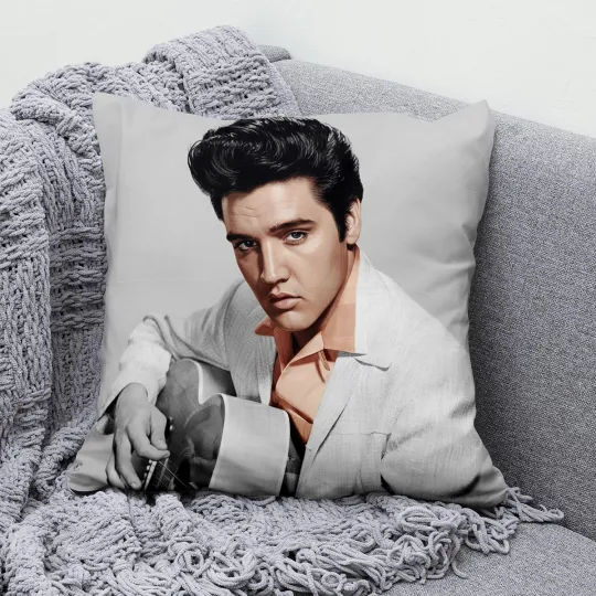 Elvis Presley Throw Pillow Cover Custom Photo Bedding Vintage Lifestyle
