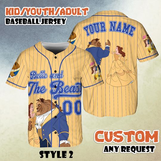Discover Custom Beauty And The Beast Baseball Jersey, Disney Matching Trip Outfit