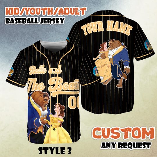 Discover Custom Beauty And The Beast Baseball Jersey, Disney Matching Trip Outfit