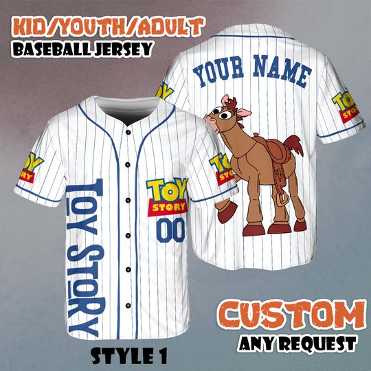 Discover Personalized Bullseye Baseball Jersey, Custom Disney Toy Story Bullseye Jersey, Family Matching Outfit, Gift for Fans
