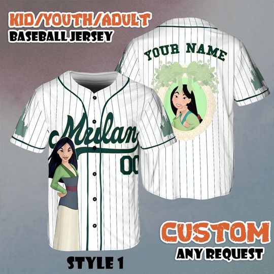 Discover Custom Princess Mulan Baseball Jersey, Disney Princess Jersey Shirt, Magic Kingdom Baseball Shirt, Disney Matching Trip Outfit