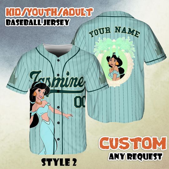 Discover Custom Jasmine Baseball Jersey, Arabian Nights Shirt, Disney Princess Shirt, Disney Matching Trip Outfit