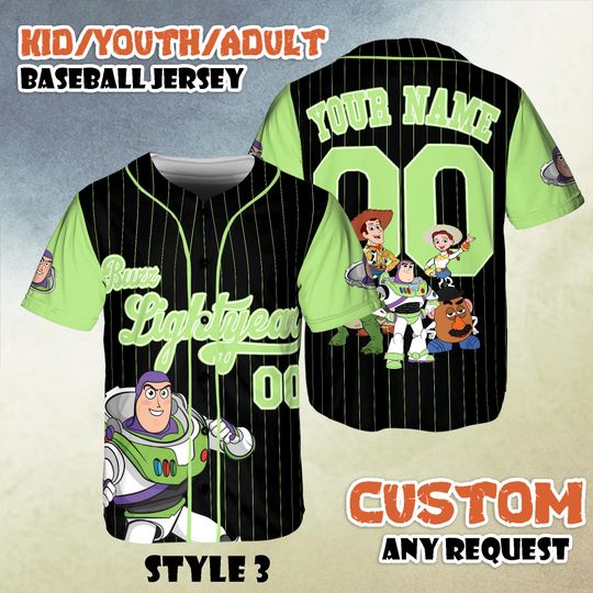 Discover Personalized Buzz Lightyear Baseball Jersey, Custom Toy Story Family Outfit