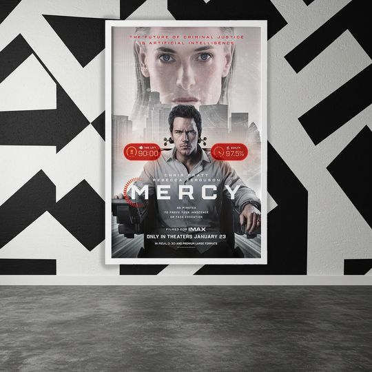 Discover Mercy (2026) Movie Poster| Canvas print| Wall Art| Poster for Gift| Art Poster| Movie Art| Space Decoration