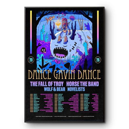 Discover Dance Gavin Dance Summer North America Tour 2026 Rock Concert Poster