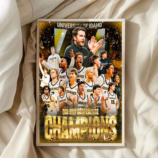Discover Idaho Vandals Mens Basketball 2026 Big Sky Conference Champions Poster