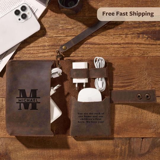 Discover Personalized Cable Organizer: Fathers Day Gift from Kids, Wife, or Daughter for Dad or Grandpa