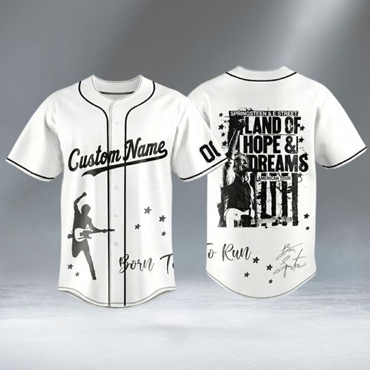 Custom Bruce Springsteen Tour 2026 Baseball Jersey, Bruce Springsteen Land Of Hope & Dreams Tour Shirt, Bruce Springsteen Fan Gift