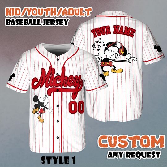 Discover Custom Mickey Mouse Baseball Jersey, Disneyland Team Matching Outfit