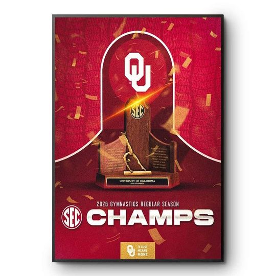 Oklahoma Sooners 2026 Gymnastics Regular Season SEC Champs Poster