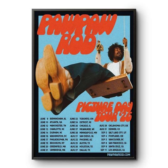 Discover PawPaw Rod Picture Day Tour 2026 Concert Poster Print