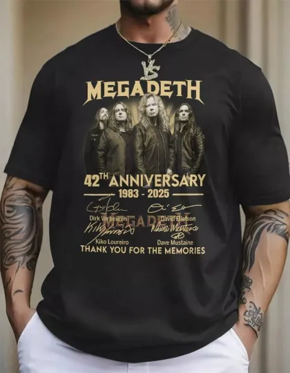 Discover Megadeth rock band 42th anniversary vintage shirt 1983 2025  t-shirt