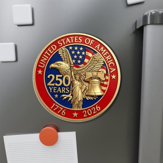 USA 250th Anniversary Magnet, United States of America 1776-2026 Patriotic Fridge Magnet, Patriotic Eagle Liberty Bell Fridge Magnet Decor