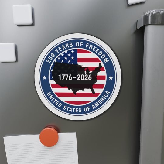 United States 250th Anniversary Magnet, Fridge Decor USA Flag Map