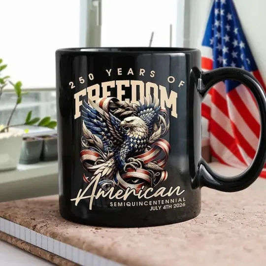 Discover America 250th Anniversary Coffee Mug, USA Semiquincentennial Celebration