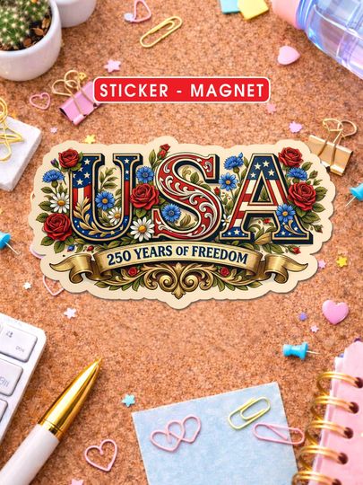 Discover 250 Years Of Freedom Magnet, USA 205th Anniversary Independence Day Gift