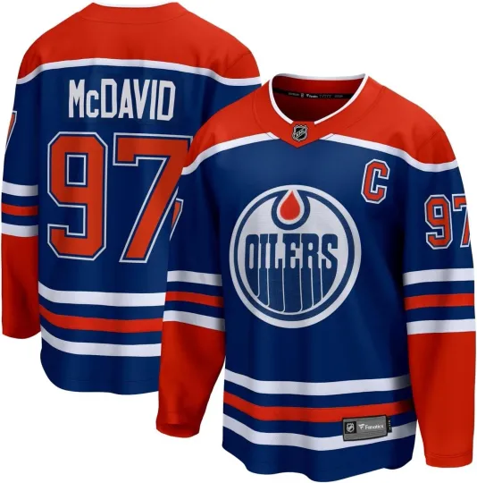 Discover Men's Connor McDavid Royal Edmonton Oilers Home Breakaway NHL Jersey
