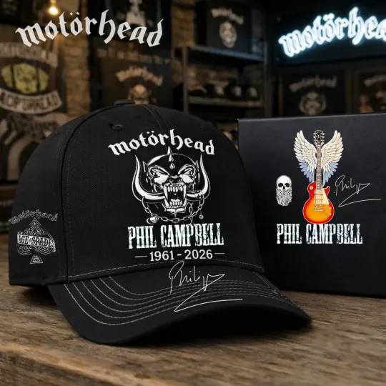 Discover Motörhead Phil Campbell Legend 1961 -2026 Classic Cap - Print Hat, One Size
