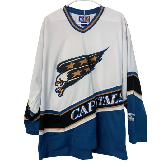 Discover Vintage Washington Capitals Starter Jersey XL NHL Eastern Conference 7212 Hockey