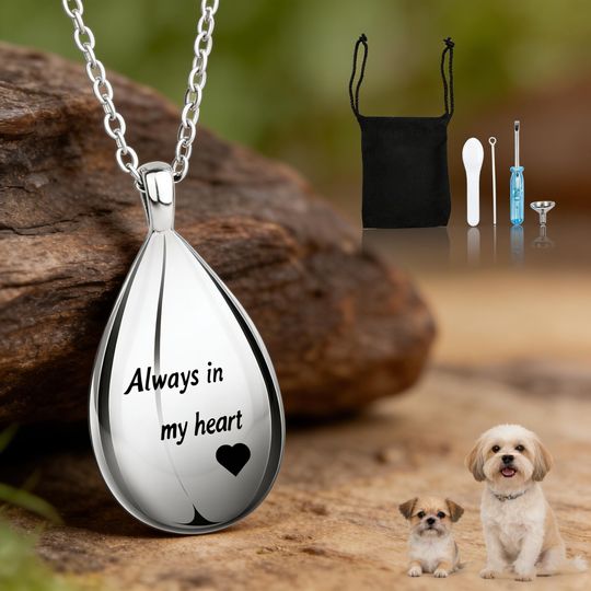 Discover Teardrop Urn Necklace for Ashes | Stainless Steel Memorial Pendant, Keepsake Jewelry